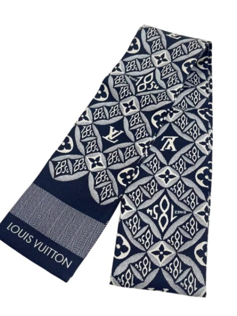 LOUIS VUITTON Bandeau SINCE 1854 MP2825 Scarf, 100% Silk, Unisex
